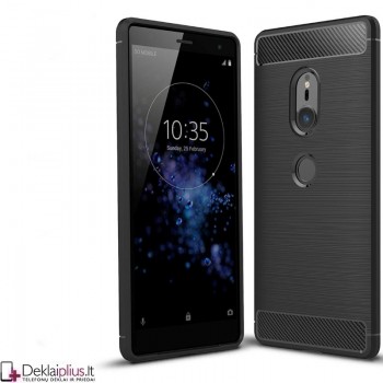 Carbon guminis dėklas - juodas (Sony Xperia Xz2) Carbon guminis dėklas - juodas (Sony Xperia Xz2)